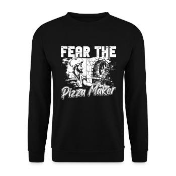 Pizzaolo Pizza Pizzabäcker - Unisex Sweatshirt - black - Front - Alina (178cm) & Michal (187cm)