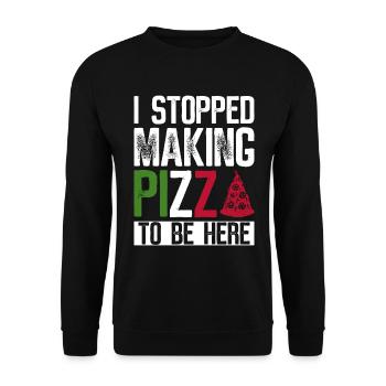 Pizza Pizzabäcker Pizzaolo - Unisex Sweatshirt - black - Front - Alina (178cm) & Michal (187cm)