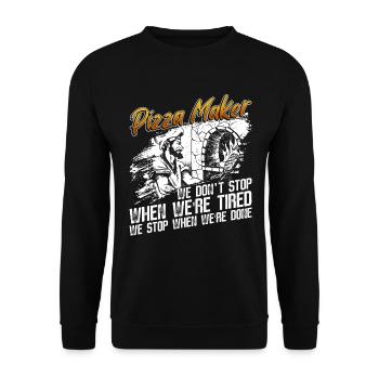 Pizza Pizzabäcker Pizzaolo Pizza Backen - Unisex Sweatshirt - black - Front - Alina (178cm) & Michal (187cm)