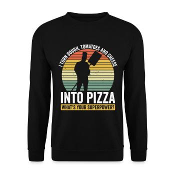 Pizzabacken Pizza Pizzabäcker - Unisex Sweatshirt - black - Front - Alina (178cm) & Michal (187cm)