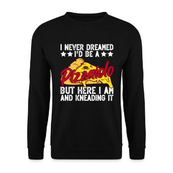 Pizzabäcker Pizzabacken Pizza - Unisex Sweatshirt - black - Front - Alina (178cm) & Michal (187cm)