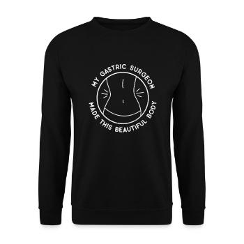 Magenchirurgie Für Frau Mit Magenbypass - Unisex Pullover - Schwarz - Vorne - Alina (178cm) & Michal (187cm)
