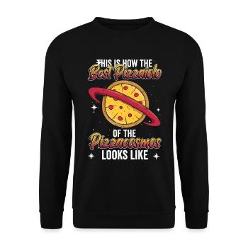 Pizza World's Best Pizzaiolo Pizzabäcker - Unisex Sweatshirt - black - Front - Alina (178cm) & Michal (187cm)