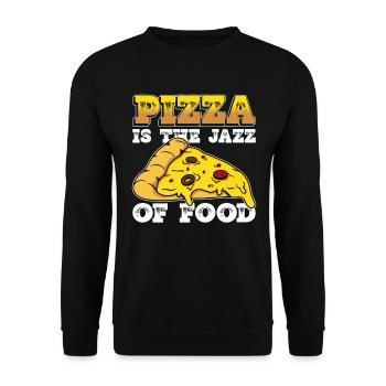 Pizza für Pizzahersteller, die Pizza -Produktion - Unisex Pullover - Schwarz - Vorne - Alina (178cm) & Michal (187cm)