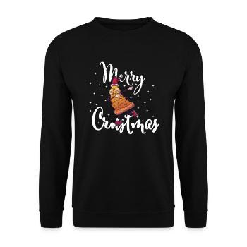 Weihnachten Pizza Experte Pizzabäcker - Unisex Sweatshirt - black - Front - Alina (178cm) & Michal (187cm)