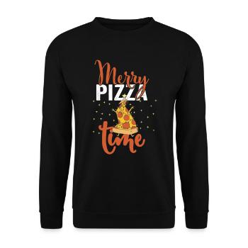 Pizza Experte Pizzabäcker Weihnachten - Unisex Sweatshirt - black - Front - Alina (178cm) & Michal (187cm)