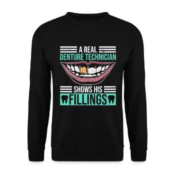 Zahntechniker Kieferorthopädie - Sweat-shirt Unisexe - noir - Devant - Alina (178cm) & Michal (187cm)