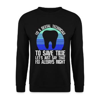 Kieferorthopädie Zahnlabortechniker - Sweat-shirt Unisexe - noir - Devant - Alina (178cm) & Michal (187cm)