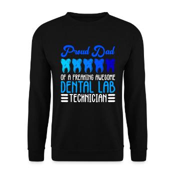 Zahntechniker Papa Zahntechnik Vater - Unisex Sweatshirt - black - Front - Alina (178cm) & Michal (187cm)