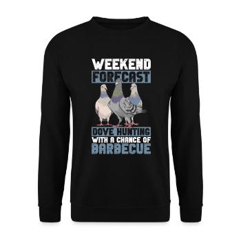 Taubenjagd Jäger Vogeljagd - Unisex Sweatshirt - black - Front - Alina (178cm) & Michal (187cm)