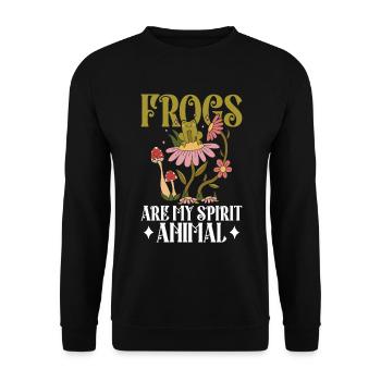 Frösche Fangen Frosch Kinder Kröten - Unisex Sweatshirt - black - Front - Alina (178cm) & Michal (187cm)