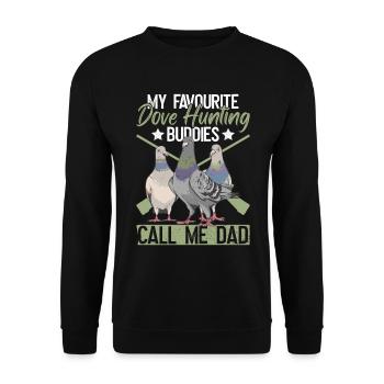 Taubenjäger Papa Jäger Vogeljagd - Unisex Sweatshirt - black - Front - Alina (178cm) & Michal (187cm)