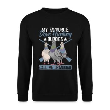 Taubenjäger Opa Vogeljagd - Unisex Sweatshirt - black - Front - Alina (178cm) & Michal (187cm)