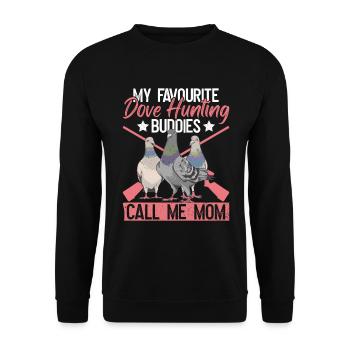 Taubenjägerin Mama Taubenjäger Mutter - Unisex Sweatshirt - black - Front - Alina (178cm) & Michal (187cm)