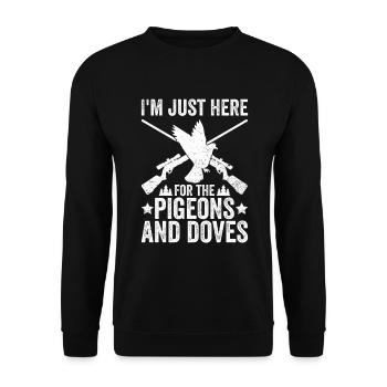 Taubenjäger Taubenjagd - Unisex Sweatshirt - black - Front - Alina (178cm) & Michal (187cm)