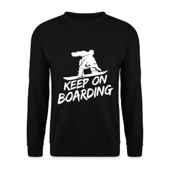 Snowboard Spruch für Snowboarder - Unisex Pullover - Schwarz - Vorne - Alina (178cm) & Michal (187cm)