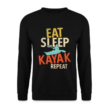 Paddel-Boot Kanu-Fahrer Für Kajak - Unisex Pullover - Schwarz - Vorne - Alina (178cm) & Michal (187cm)