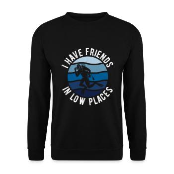 Apnoetaucher Freitaucher Taucher - Unisex Pullover - Schwarz - Vorne - Alina (178cm) & Michal (187cm)