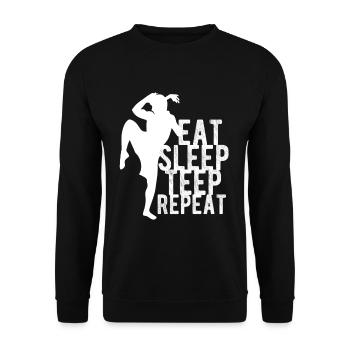 Thaiboxen Muay Thai - Unisex Pullover - Schwarz - Vorne - Alina (178cm) & Michal (187cm)