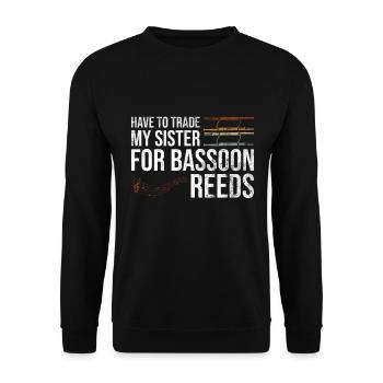 Fagott Orchester Und Fagott Blasinstrument - Unisex Pullover - Schwarz - Vorne - Alina (178cm) & Michal (187cm)