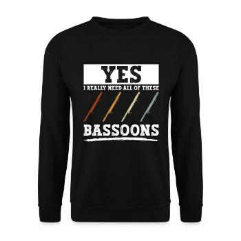 Orchestre Holzbläser Bassoniste und Bassonist - Sweat-shirt Unisexe - noir - Devant - Alina (178cm) & Michal (187cm)
