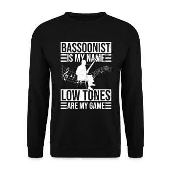Holzblasinstrument Und Fagott Rohrblatt-bassonist - Unisex Pullover - Schwarz - Vorne - Alina (178cm) & Michal (187cm)