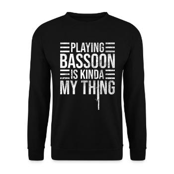 Holzblasinstrument Und Fagottorchester Spieler - Unisex Pullover - Schwarz - Vorne - Alina (178cm) & Michal (187cm)