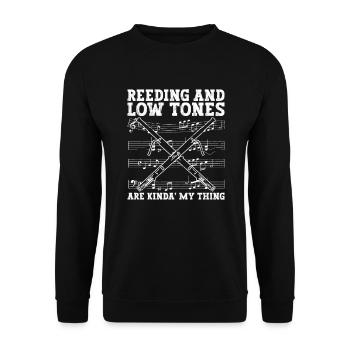 Fagott Und Basson Reed - Unisex Pullover - Schwarz - Vorne - Alina (178cm) & Michal (187cm)