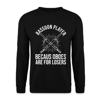 Fagott Und Fagott Blasinstrument - Sweat-shirt Unisexe - noir - Devant - Alina (178cm) & Michal (187cm)