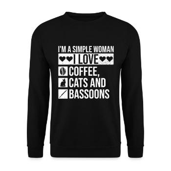 Fagott Reed Windwood Orchestra Bassoom Spieler - Unisex Sweatshirt - black - Front - Alina (178cm) & Michal (187cm)