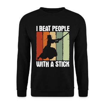 Japanischer Schwertkampf Kendo - Unisex Pullover - Schwarz - Vorne - Alina (178cm) & Michal (187cm)