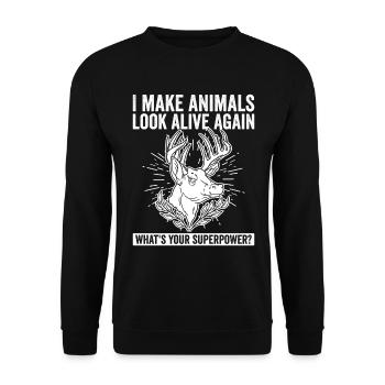 Taxidermy Professional Und Tiermontage - Unisex Sweatshirt - black - Front - Alina (178cm) & Michal (187cm)