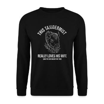 Präparatoren Und Taxidermie Taxidermist - Unisex Pullover - Schwarz - Vorne - Alina (178cm) & Michal (187cm)
