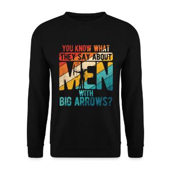 Bogenschießen Archery - Unisex Pullover - Schwarz - Vorne - Alina (178cm) & Michal (187cm)