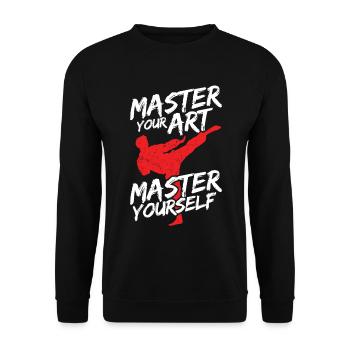 Koreanischer Kampfsport Taekwondo - Unisex Pullover - Schwarz - Vorne - Alina (178cm) & Michal (187cm)