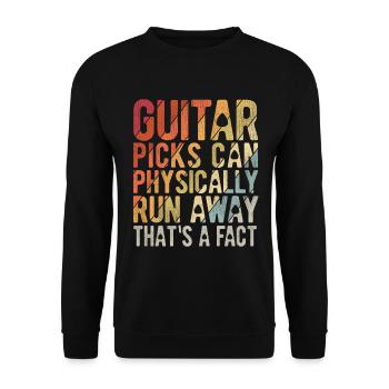 Akustik Spruch Für E-Gitarre Konzert Gitarre - Unisex Pullover - Schwarz - Vorne - Alina (178cm) & Michal (187cm)