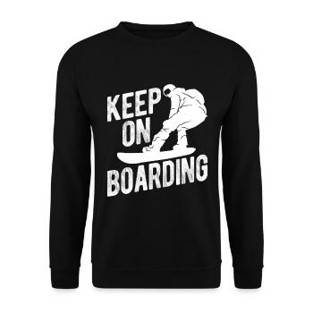 Snowboard Spruch für Snowboarder - Unisex Pullover - Schwarz - Vorne - Alina (178cm) & Michal (187cm)