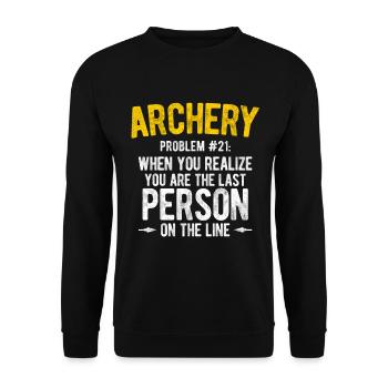 Bogenschießen Archery - Unisex Pullover - Schwarz - Vorne - Alina (178cm) & Michal (187cm)