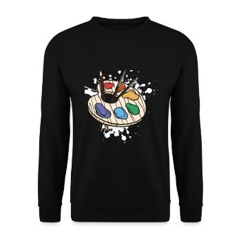Maler Zeichner für Künstler - Unisex Pullover - Schwarz - Vorne - Alina (178cm) & Michal (187cm)