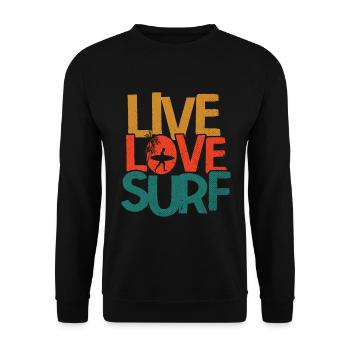 Surfen Wellenreiten Für Surfing - Unisex Pullover - Schwarz - Vorne - Alina (178cm) & Michal (187cm)