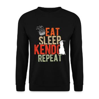 Japanischer Schwertkampf Kendo - Unisex Pullover - Schwarz - Vorne - Alina (178cm) & Michal (187cm)