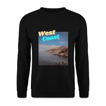 West Coast / Bild mit Schriftzug - Unisex Pullover - Schwarz - Vorne - Alina (178cm) & Michal (187cm)
