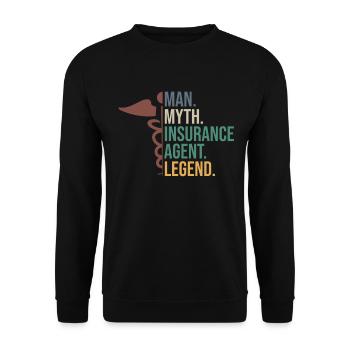 Insurance Agent Design Für Insurance Consultant - Unisex Pullover - Schwarz - Vorne - Alina (178cm) & Michal (187cm)