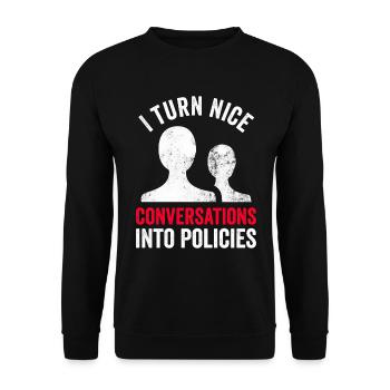 Insurance Sales Marketing Design Für - Unisex Sweatshirt - black - Front - Alina (178cm) & Michal (187cm)