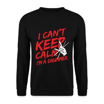 Schlagzeug Spieler Drummer - Unisex Pullover - Schwarz - Vorne - Alina (178cm) & Michal (187cm)