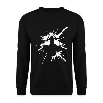 Schlagzeug Spieler Drummer - Unisex Pullover - Schwarz - Vorne - Alina (178cm) & Michal (187cm)