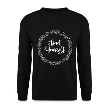 Cœurs de couronnes de fleurs Trouvez-vous - Sweat-shirt Unisexe - noir - Devant - Alina (178cm) & Michal (187cm)