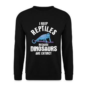 Eidechsen Für Besitzer Von Reptilien - Unisex Pullover - Schwarz - Vorne - Alina (178cm) & Michal (187cm)