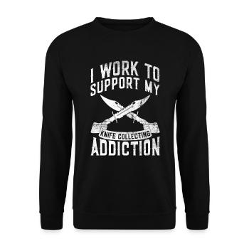Messersammeln Und Messersammlung Knifaholic - Unisex Pullover - Schwarz - Vorne - Alina (178cm) & Michal (187cm)