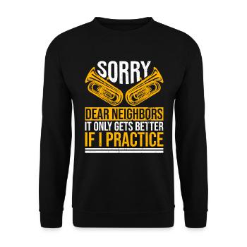Blasorchester Design Für Euphonium-bariton-spieler - Unisex Pullover - Schwarz - Vorne - Alina (178cm) & Michal (187cm)